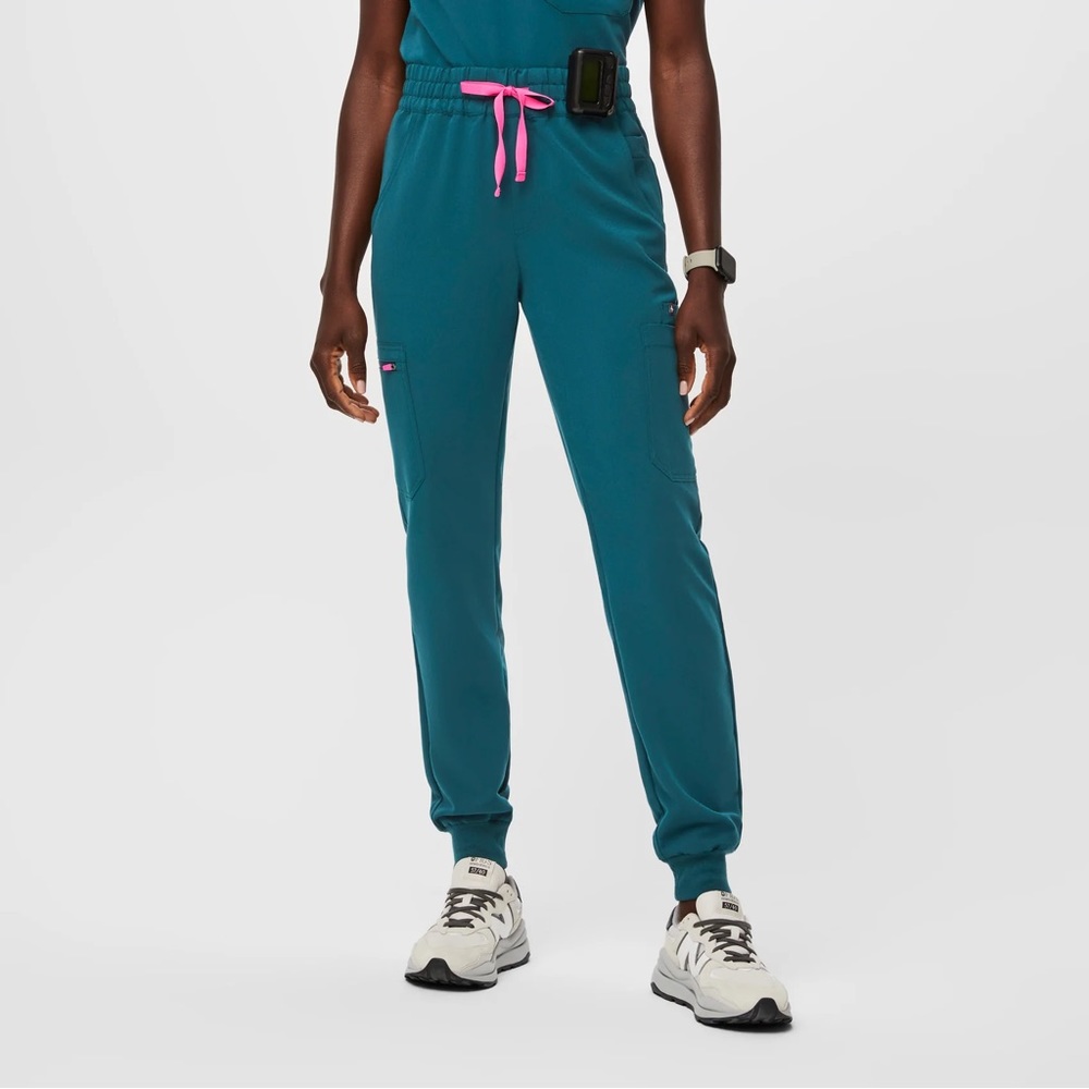 High waisted Figs Uman Caribbean Blue pants